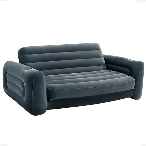 Inflatable Pull-Out Sofa Blow-Up Couch Queen Size Air Mattress Bed R66419