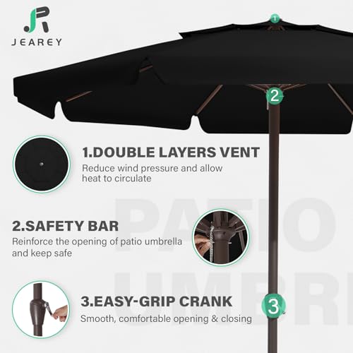 12FT 2-Tiers Black Patio Umbrella V223