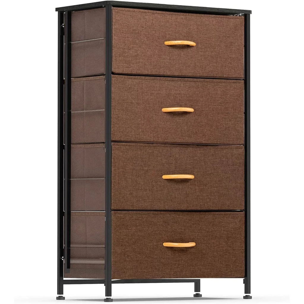 Gray 4 Drawer Fabric Storage Dresser E90085