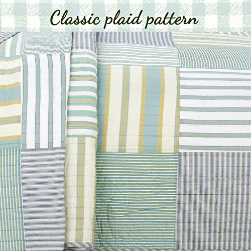 100% Cotton Reversible Patchwork Quilt Bedding Set Queen-3 Piece T1786