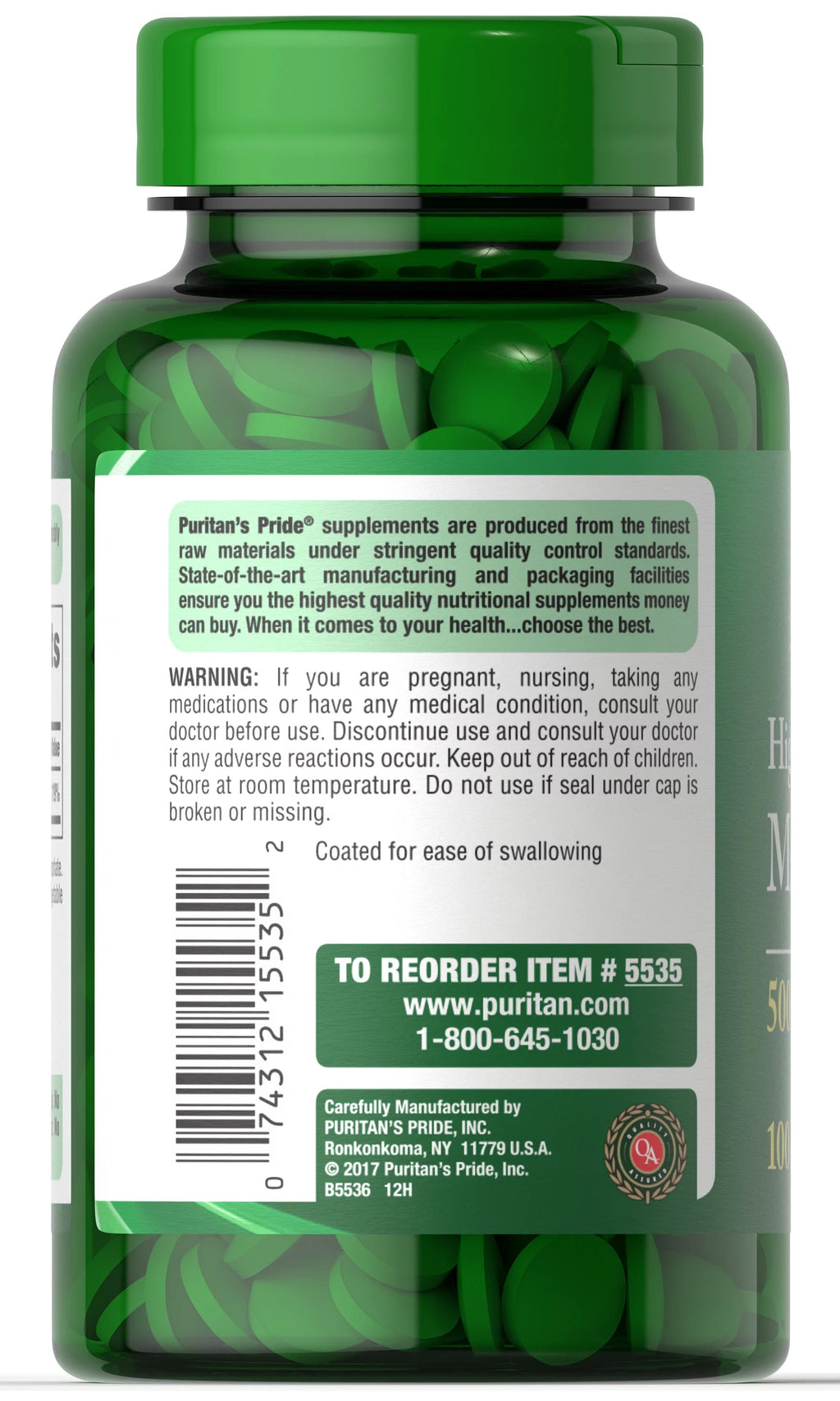 Magnesium Tablets 500mg 100 Ct S918855
