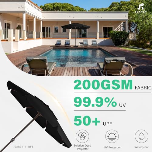 12FT 2-Tiers Black Patio Umbrella V223