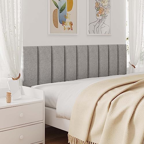 Gray 3D Soundproof Wall Panels Full Size Headboard (6 Panels, 10" x 24") D872