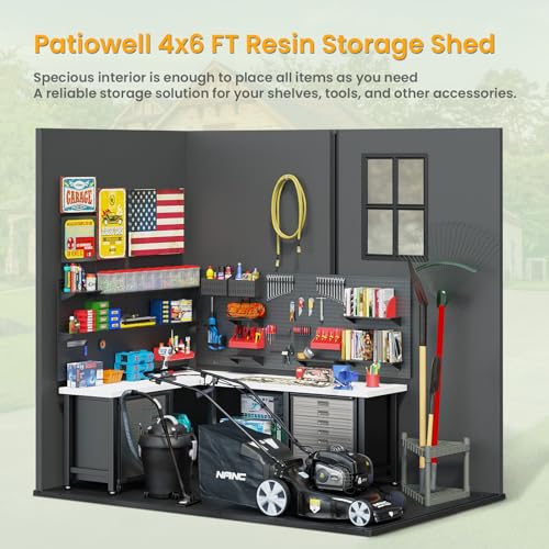 4 x 6 FT White Plastic Resin Shed I890768