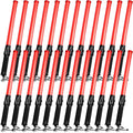 24 Pieces 21 Inch LED Safety Traffic Control Wand with 2 Flashing Modes, Wrist Strap Lanyard and Side Clip X7662