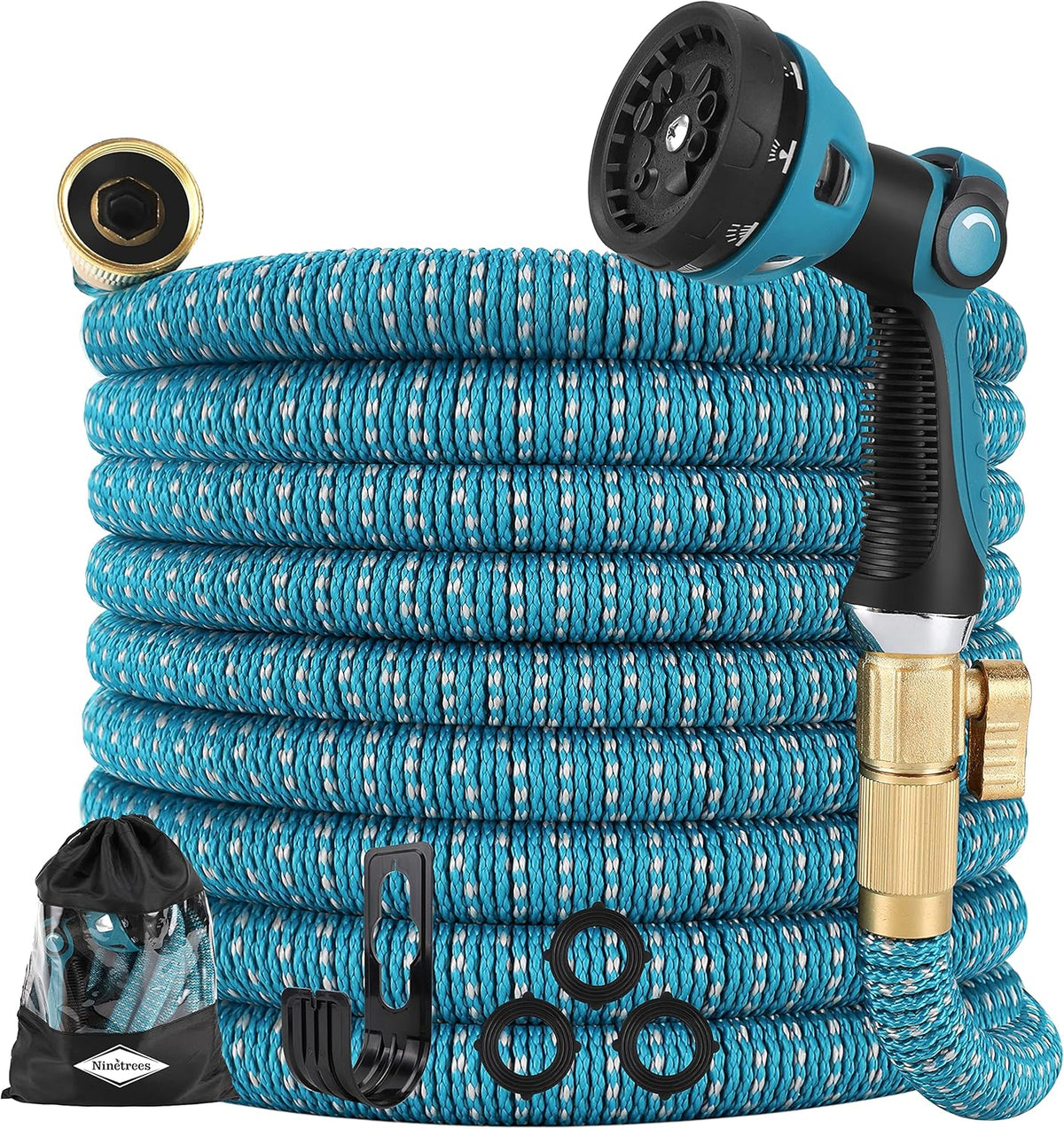 100 FT Expandable Garden Hose with 10 Function Nozzle, Pack of 2 W813