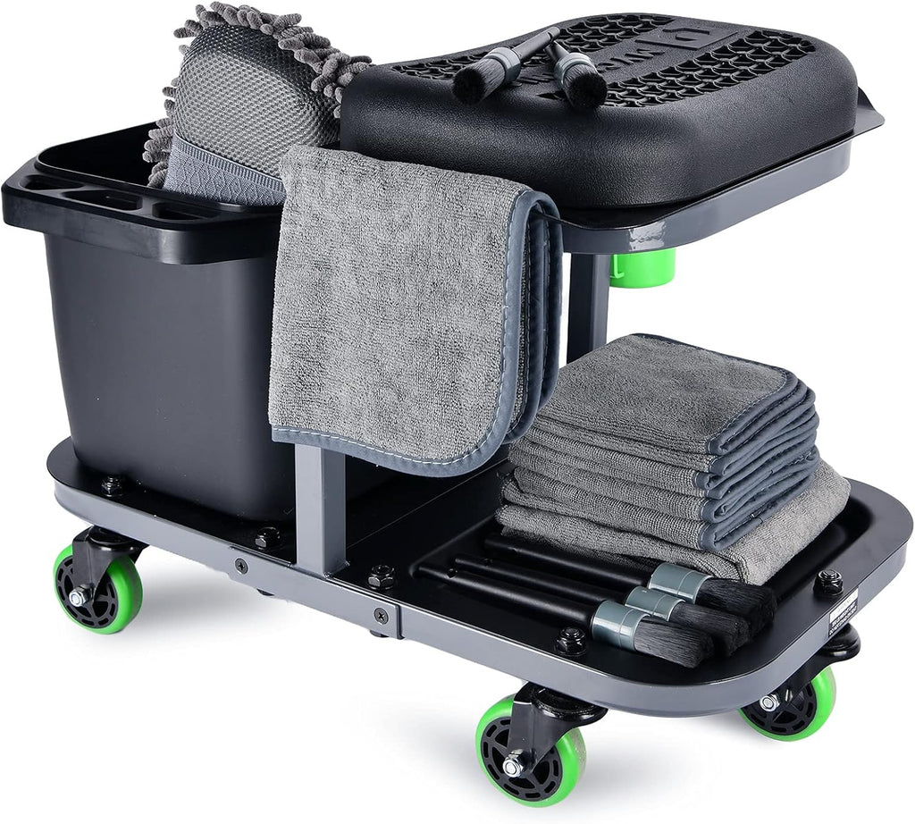 Rolling Car Wash Stool with Car Detailing Kit U488