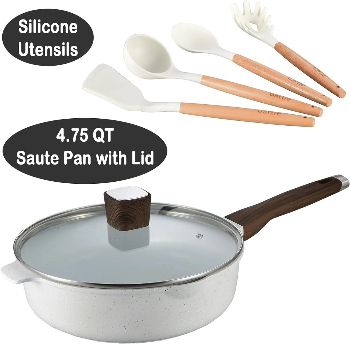 13pcs Nonstick White Granite Cookware Set N982546
