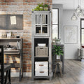 Gray Wood 4-Shelf Bookcase K1606