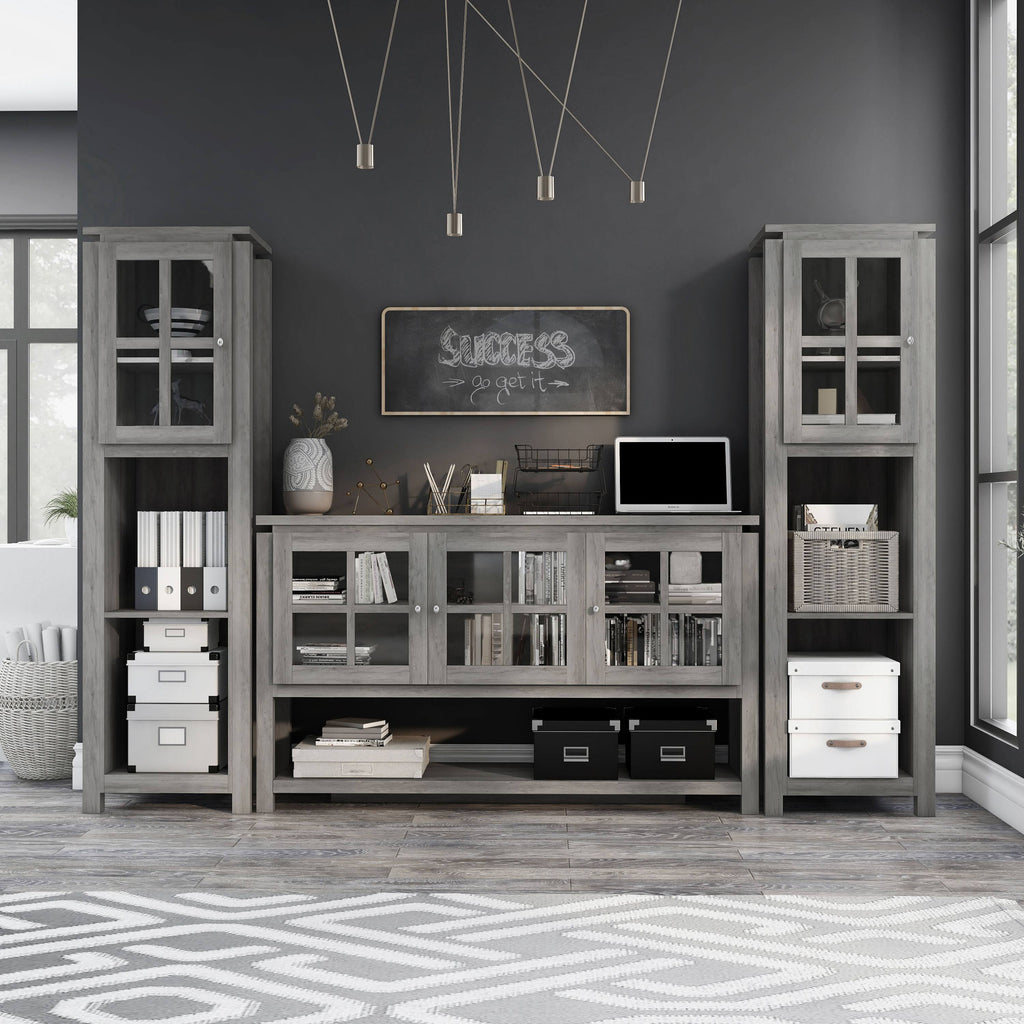Gray Wood 4-Shelf Bookcase K1606