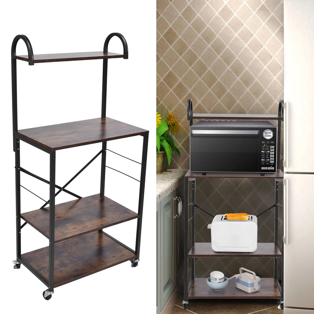 Microwave Storage Stand with Wheels Utility Shelf A23452