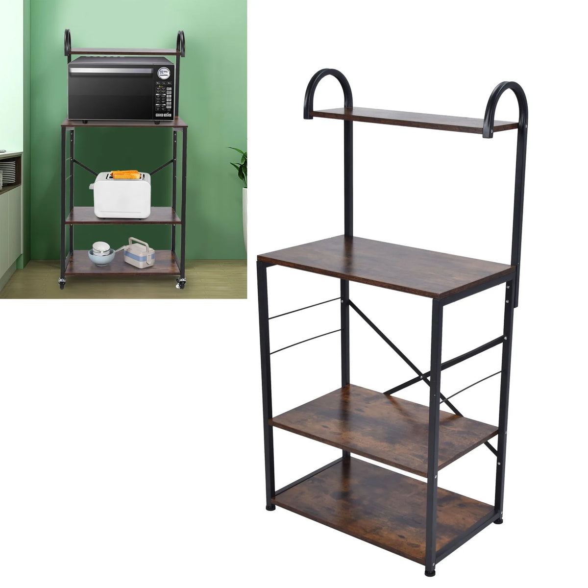 Microwave Storage Stand with Wheels Utility Shelf A23452