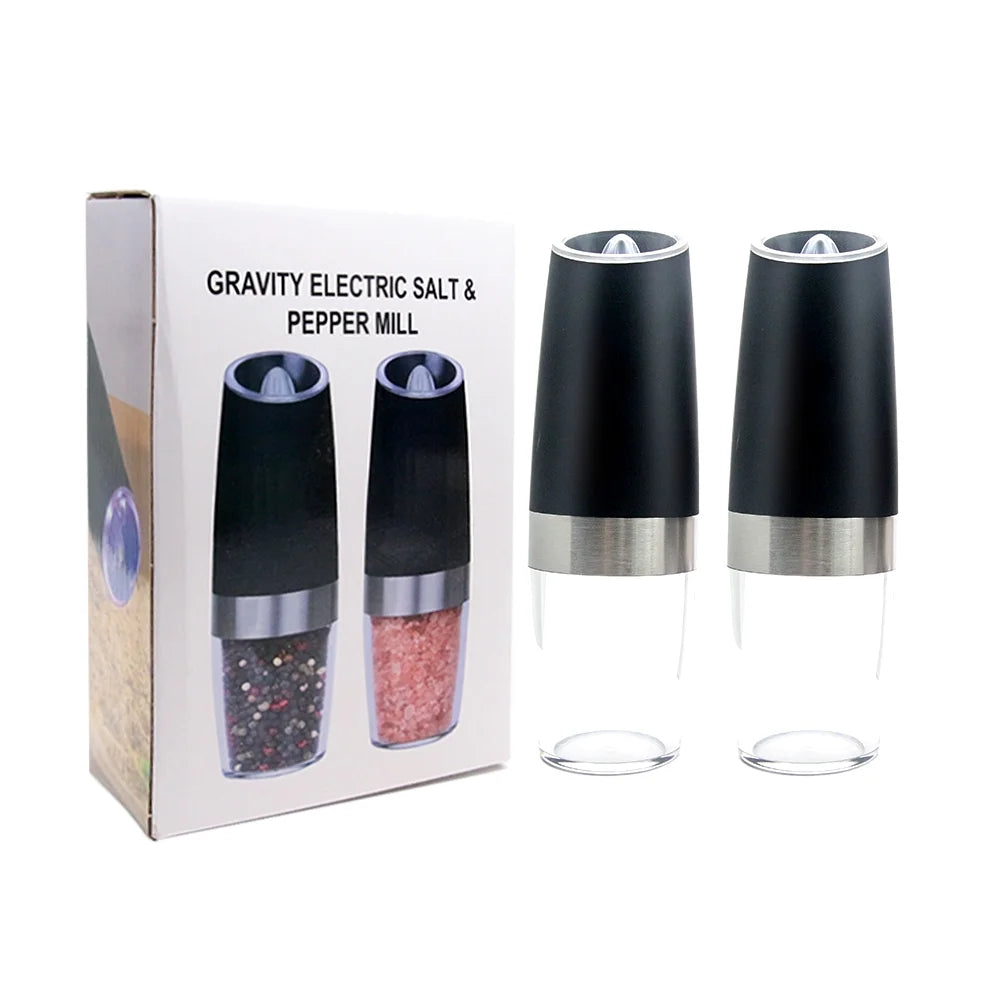 2Pcs Battery Powered Electric Pepper and Salt Grinders Set with LED Light H58499