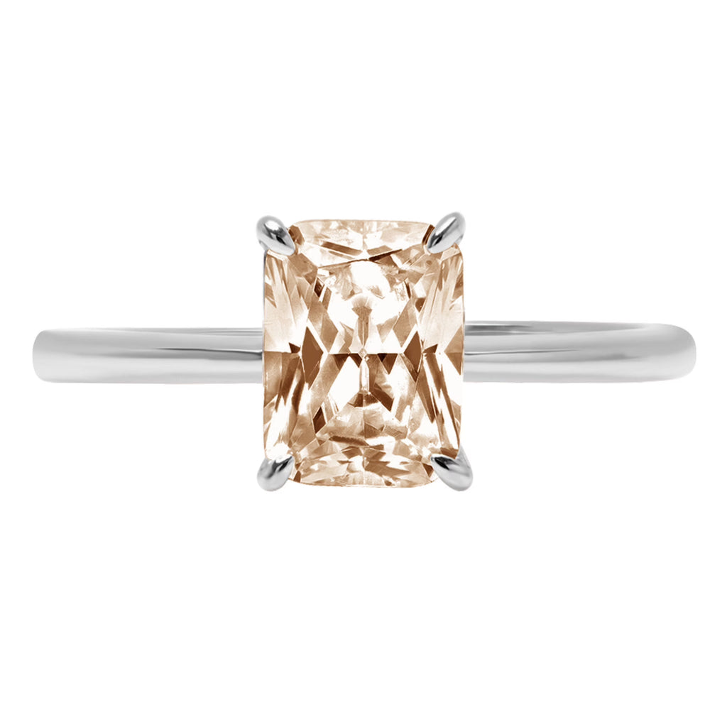 Champagne Simulated Diamond Radiant Cut Ring Size 3.75 X186390
