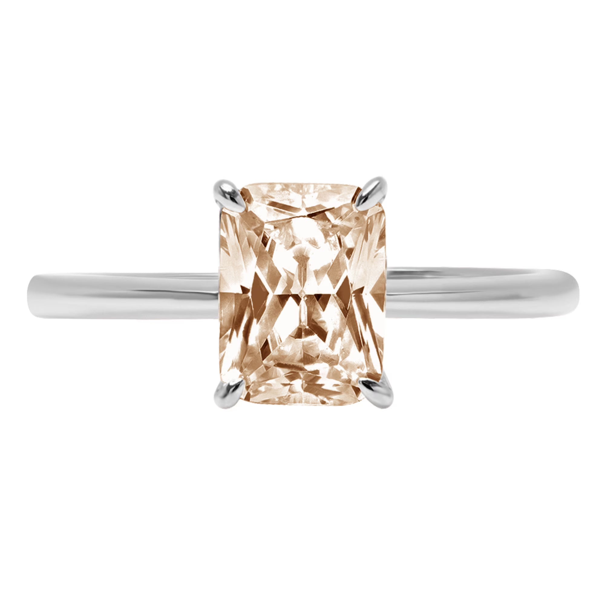 Champagne Simulated Diamond Radiant Cut Ring Size 3.75 X186390