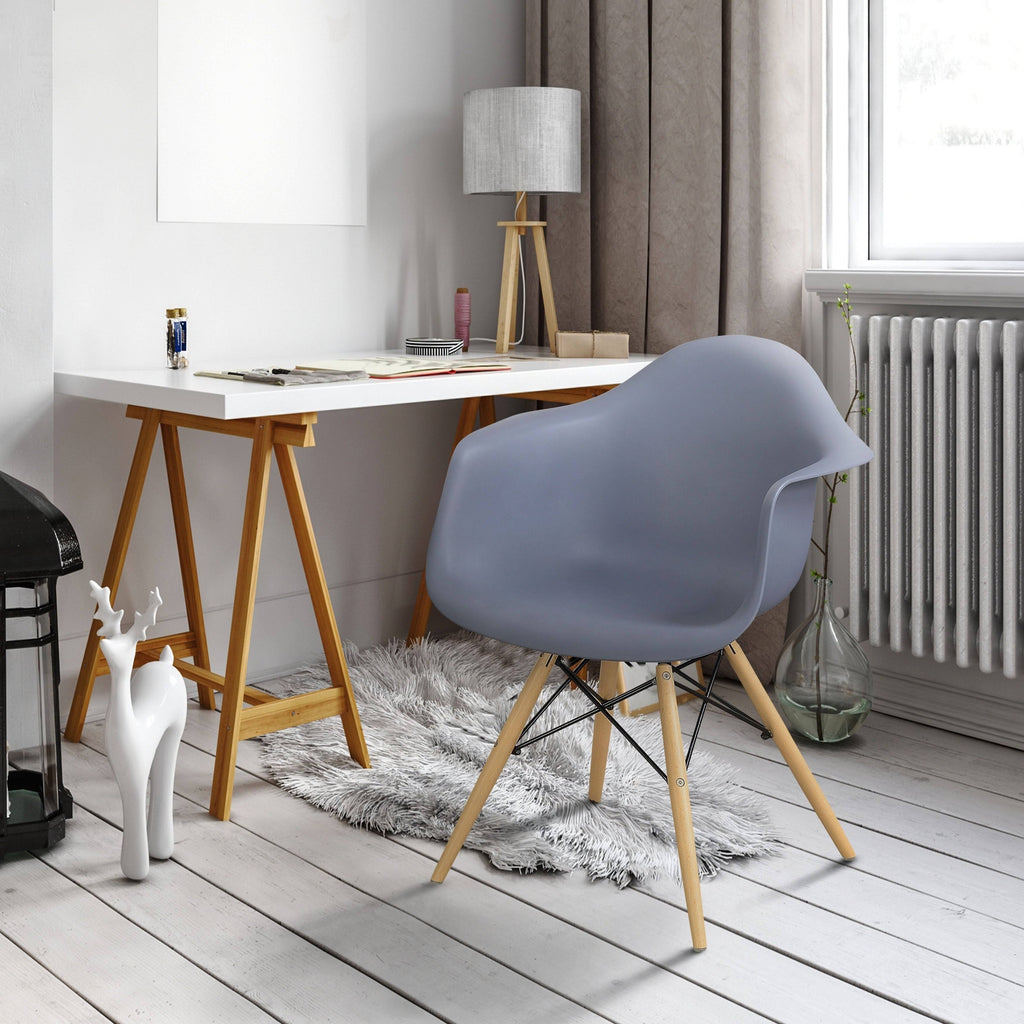 Dark Brown Plastic Dining Chairs (Set of 2) U5873