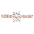 1.05 ct Round Cut Clear Simulated Diamond 18k Pink Rose Gold Engagement Ring Size 3.5 Z1880