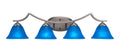 Four Light Bath Bar Graphite Finish with Blue Italian Glass U88683