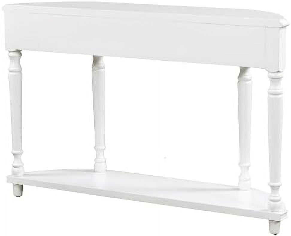 Navy Blue Wood Half Console Table with 3 Drawers U4201