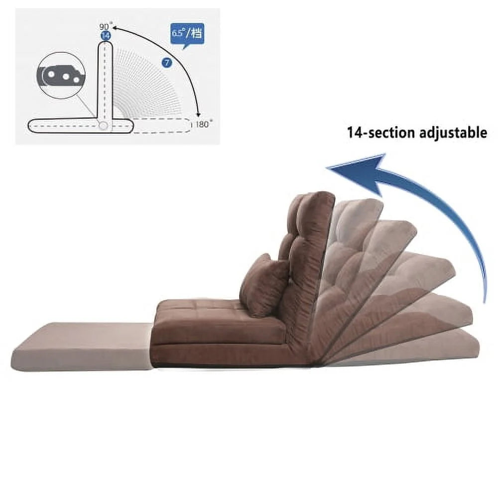 Triple Fold Down Sofa Bed with One Pillow, 5 Reclining Position R147309