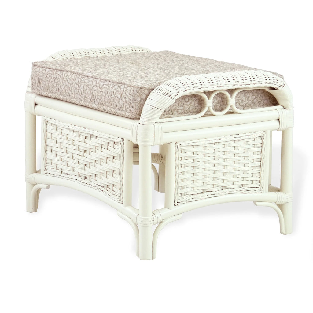 White Armchair with Ottoman T568