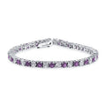 Purple White Round CZ Tennis Bracelet D167285