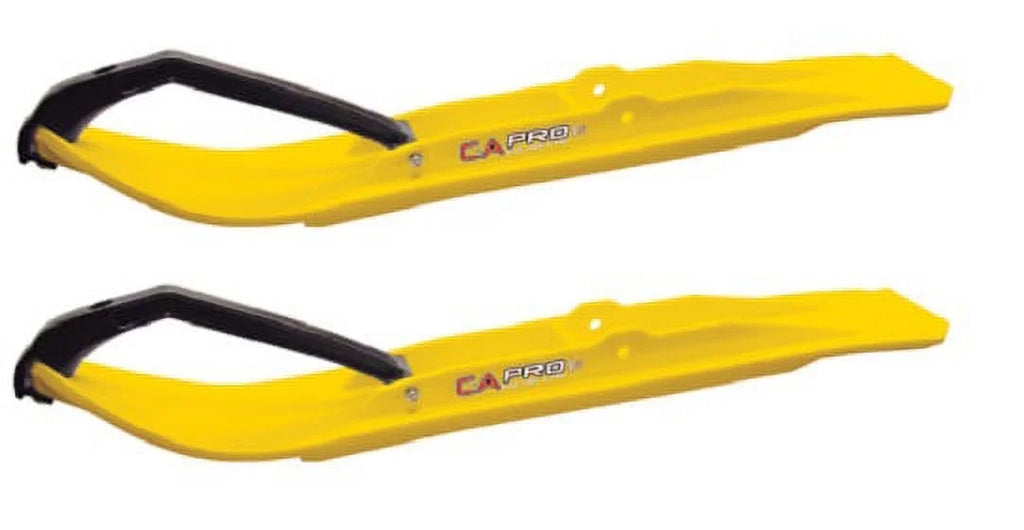 Yellow XT Snowmobile Skis with 10" Round Bars Complete Kit G120