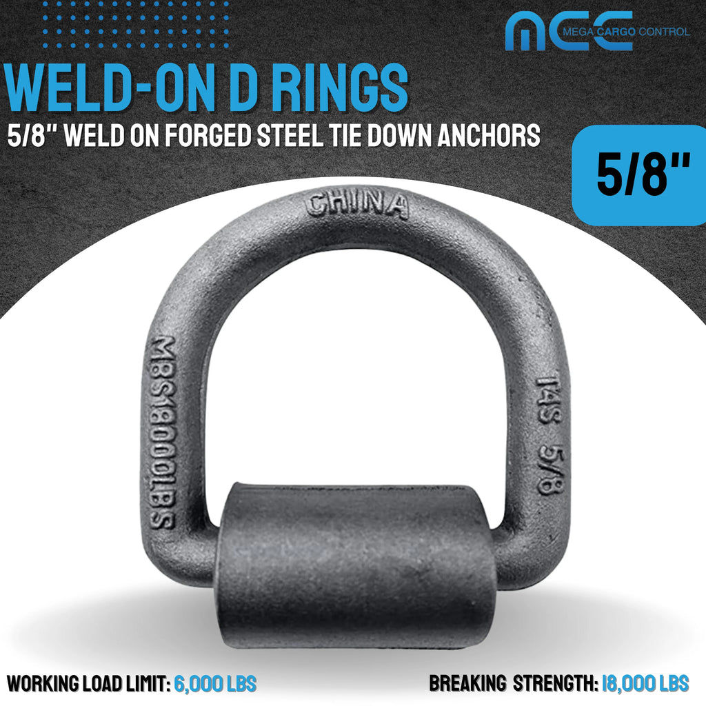 10 Pack Heavy Duty 5/8" Weld-On D Ring for Flatbed Truck Trailer Tie Down V7442