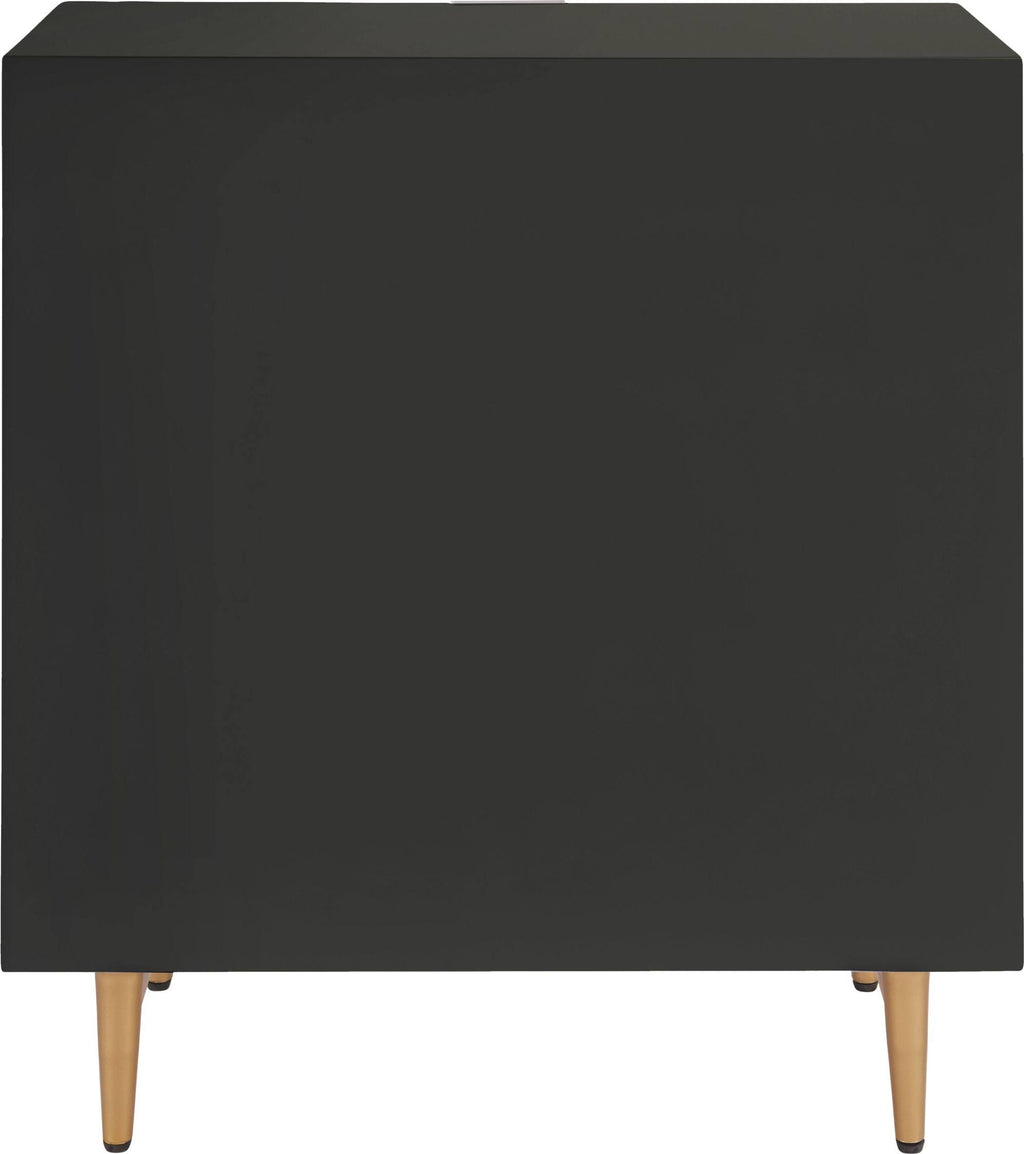 Glossy Black 1-Drawer Small Cabinet Q365
