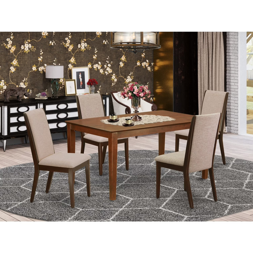5-Piece Rectangular Dinette Set with 4 Parson Dining Chairs U2929