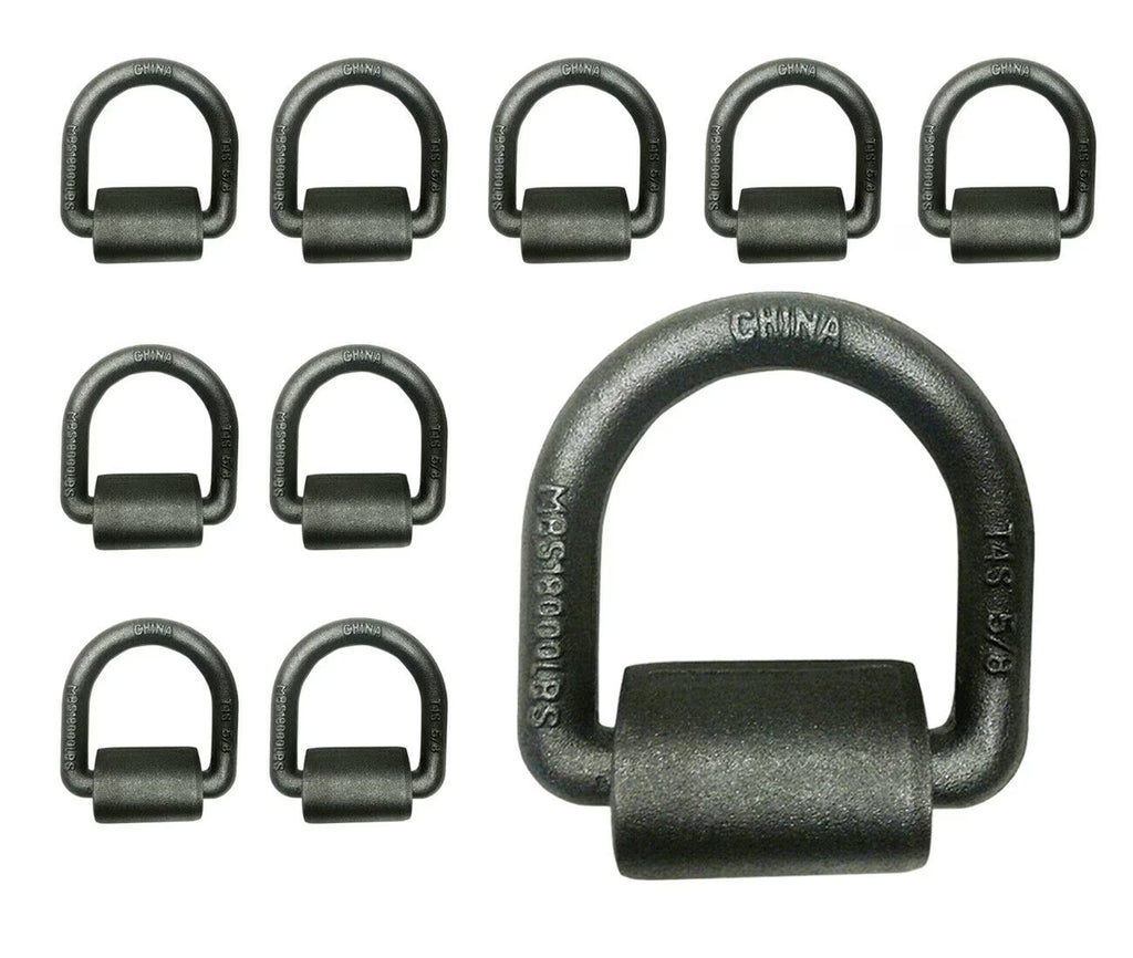 10 Pack Heavy Duty 5/8" Weld-On D Ring for Flatbed Truck Trailer Tie Down V7442